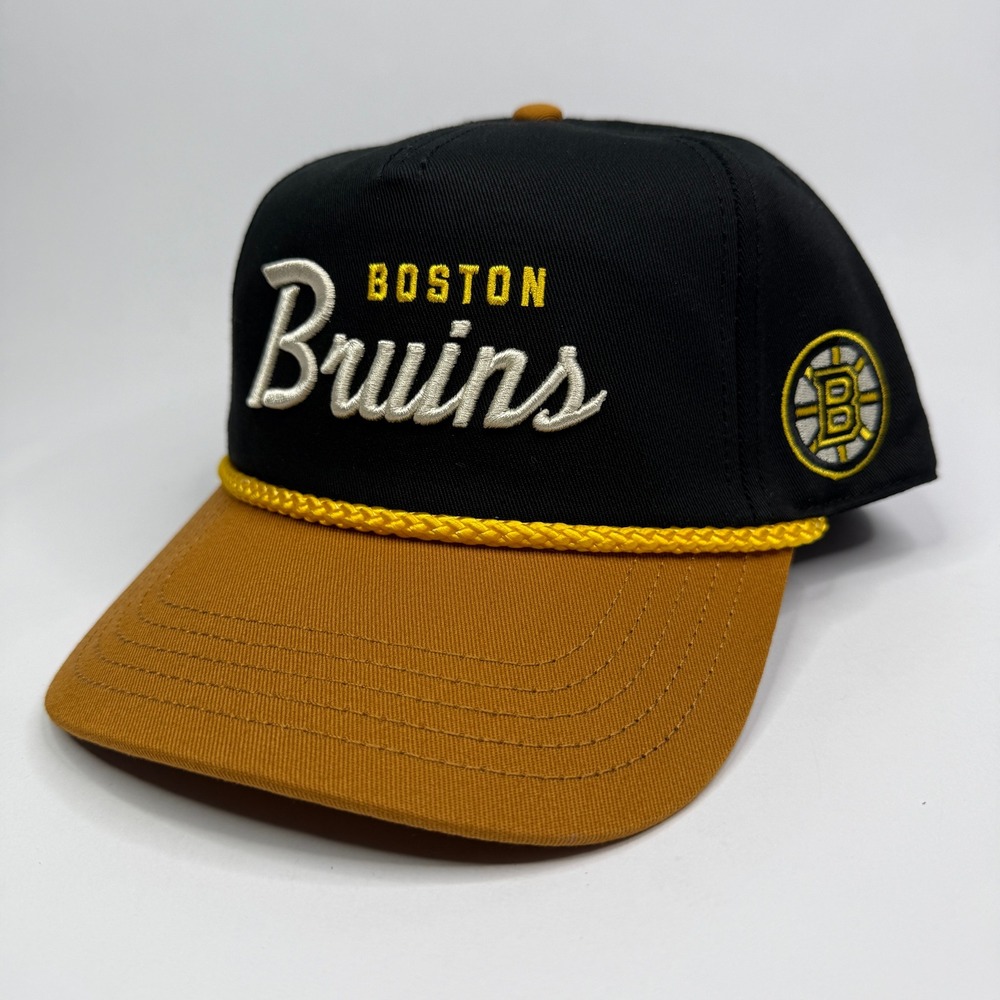Boston Bruins American Needle Hat Mens OSFA NHL Rope Snapback Cap Side Patch